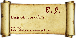 Bajnok Jordán névjegykártya